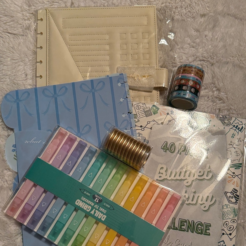 Daily Grind Lux cover, dividers, budget tracker, washi tape and highlanders
